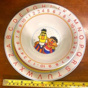 Vintage Sesame Street bowl and saucer/plate with Bert & Ernie